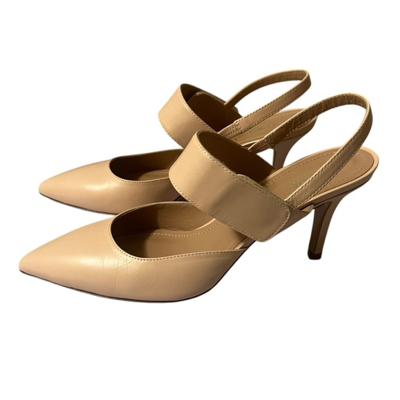 NWOT Lewit Italian Leather Viola Blush Slingback Heels Pupms EU 39 - Picture 7 of 13